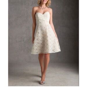Lace Morilee Bridesmaid Dress with Sweetheart Neckline and Button Back size 4
